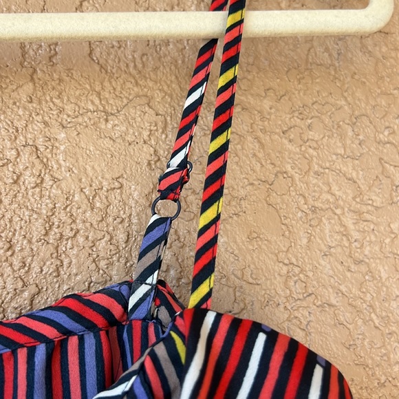Gap Colorful Ruffle Striped Dress Pockets, Drawstring, & Adjustable Straps XS - Picture 6 of 8